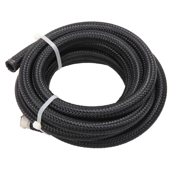 8AN 10-Foot Universal Stainless Steel Braided Fuel Hose Black