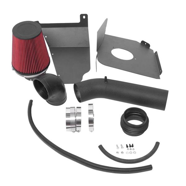 3.5" Intake Kit Black Wrinkle   Red Filter Suitable For GMC / Chevrolet / Cadillac 2007-2008 V8 4.8L / 5.3L / 6.0L / 6.2L Black