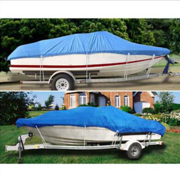 17-19ft 210D Oxford Fabric High Quality Waterproof Boat Cover with Storage Bag Blue