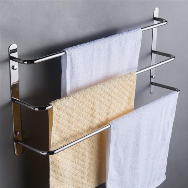 304 Stainless Steel Hand Polishing Finished Three Stagger Layers  Towel Bars Towel Rack Wall Mounted Multilayer Bathroom Accessories 23.62 inch bars KJWY003YIN-60CM