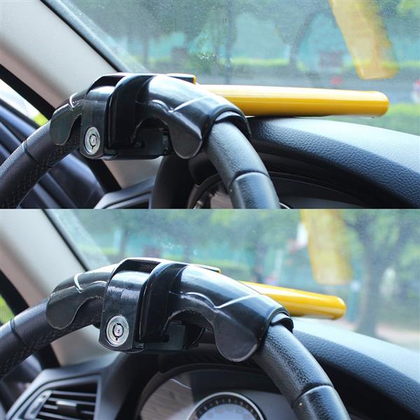 6005# Premium Car Steering Wheel Lock with Keys Yellow