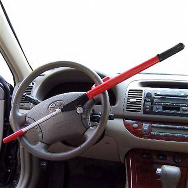6008-2# Premium Car Steering Wheel Lock with Keys Red