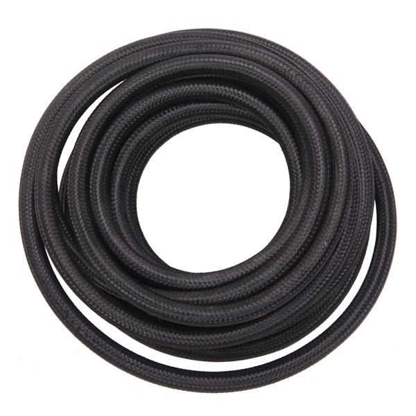 4AN 20-Foot Universal Stainless Steel Braided Fuel Hose Black