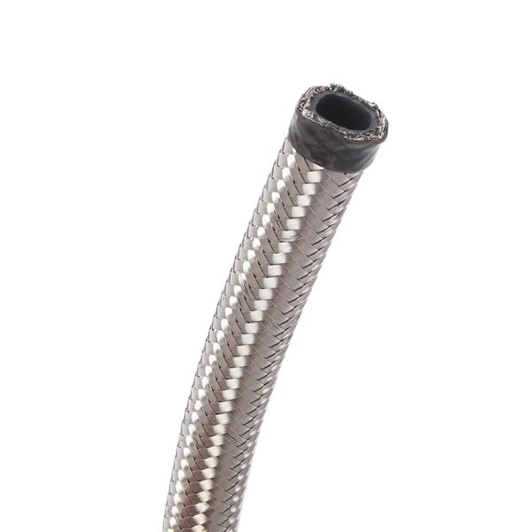 8AN 10-Foot Universal Stainless Steel Braided Fuel Hose Silver