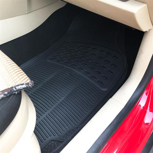 3pcs Replacement Anti-slip Rubber Car Floor Mats Black 