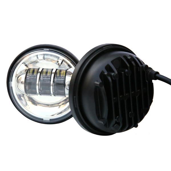 2pcs 4.5" 30W 6-LED 6500K White Light IP67 Die-cast Aluminum Fog Lamps for Harley Motorcycle Black 