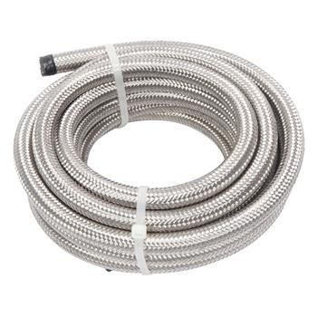 6AN 16-Foot Universal Stainless Steel Braided Fuel Hose Silver