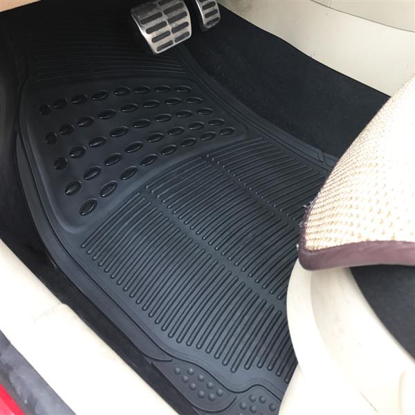 4pcs Replacement Anti-slip Rubber Car Floor Mats Black 
