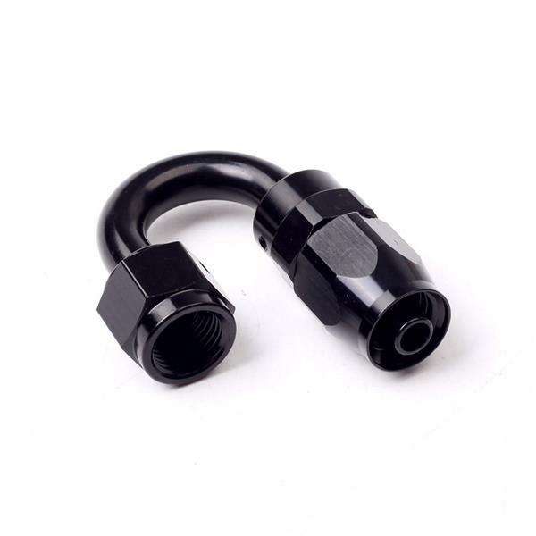 Universal AN-6 180 Degree Swivel Hose End Black