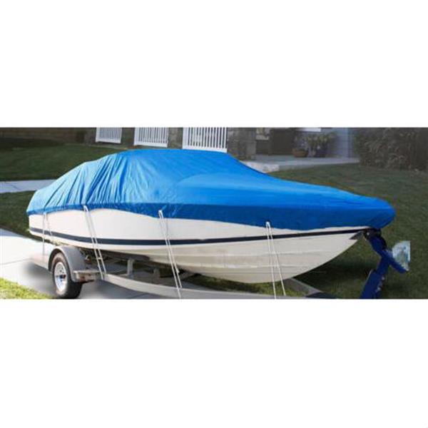17-19ft 210D Oxford Fabric High Quality Waterproof Boat Cover with Storage Bag Blue