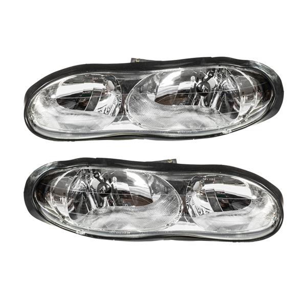 2pcs Front Left Right Car Headlights for Chevy Camaro 1998-2002 Chrome Housing & Clear Lens