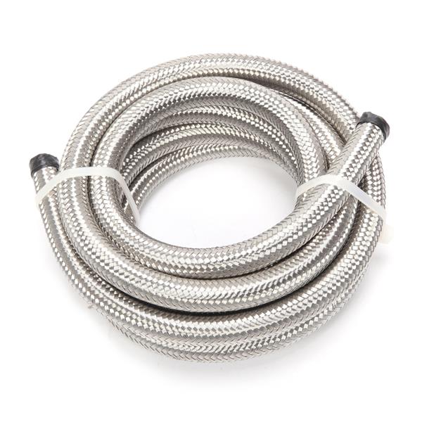 8AN 10-Foot Universal Stainless Steel Braided Fuel Hose Silver