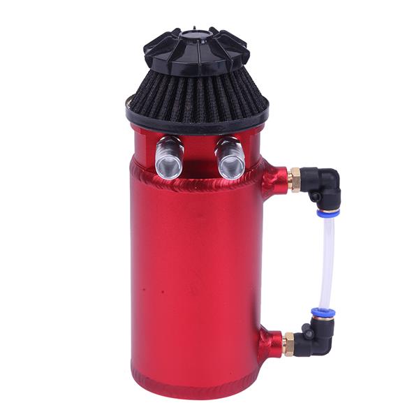 140mL Round Oil Catch Tank Double hole Oil Catch Tank with Air Filter Red