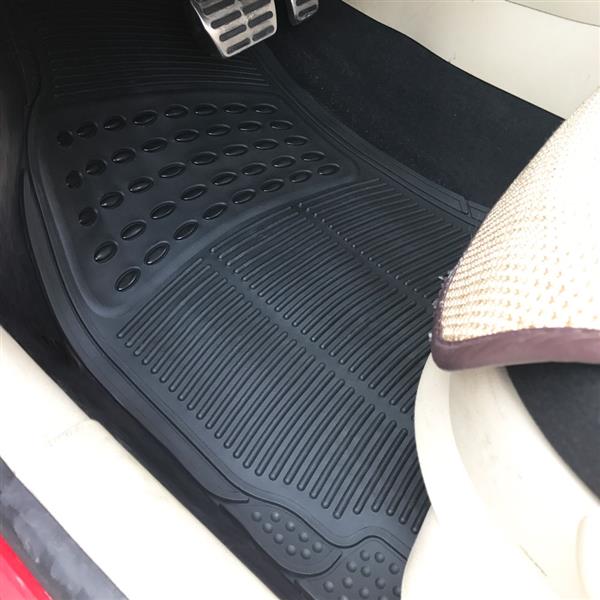 3pcs Replacement Anti-slip Rubber Car Floor Mats Black 