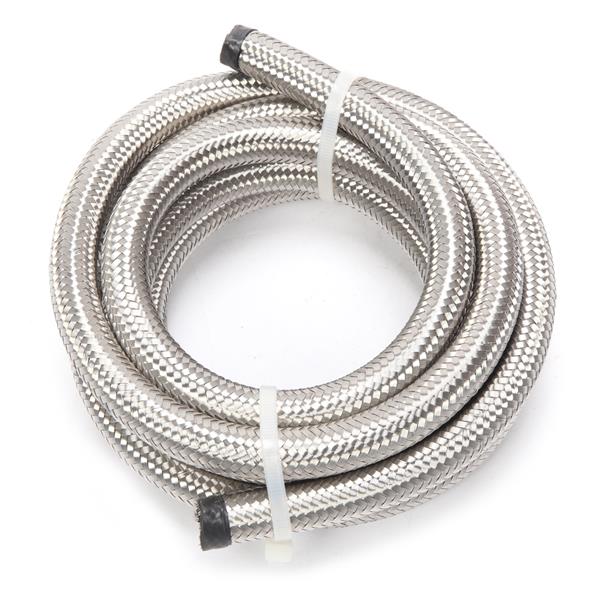 8AN 10-Foot Universal Stainless Steel Braided Fuel Hose Silver