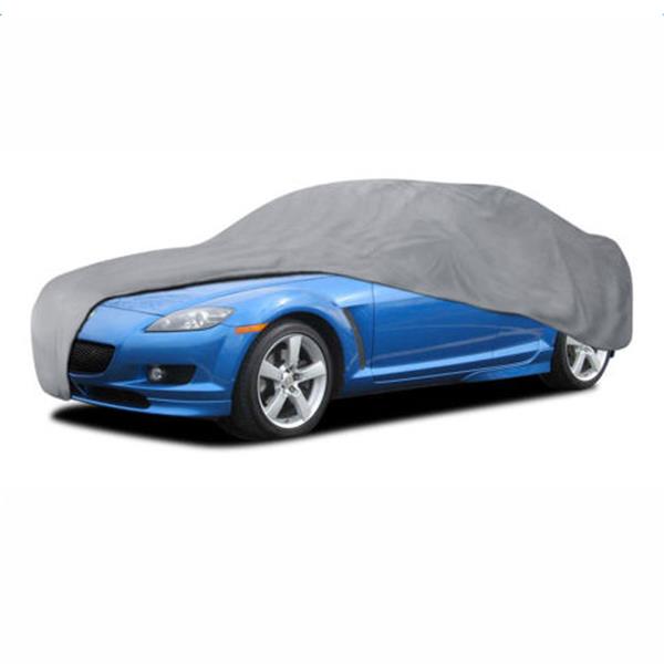 Weatherproof PEVA Car Protective Cover with Reflective Light Silver Gray S