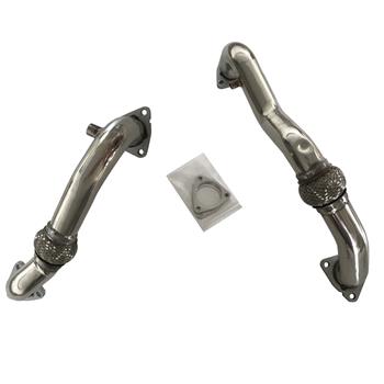 Exhaust Manifold Heavy Duty Polished Up Pipes For 2008-2010 Ford 6.4L Powerstroke Diesel No EGR