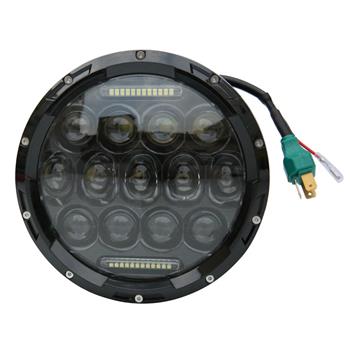 2pcs 7\\" 75W 13-LED 6500K White Light IP67 Waterproof LED Headlights for Motorcycles Black 