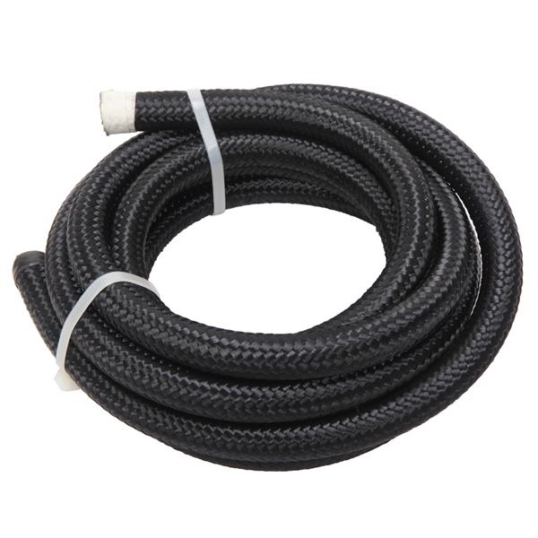 8AN 10-Foot Universal Stainless Steel Braided Fuel Hose Black