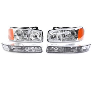 Headlights + Corner Parking Bumper Lights FOR 1999-2006 GMC Sierra Yukon & XL