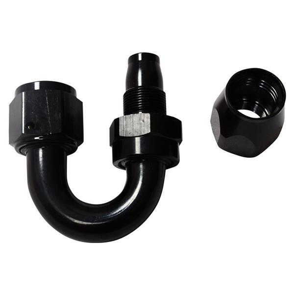 Universal AN-6 180 Degree Swivel Hose End Black