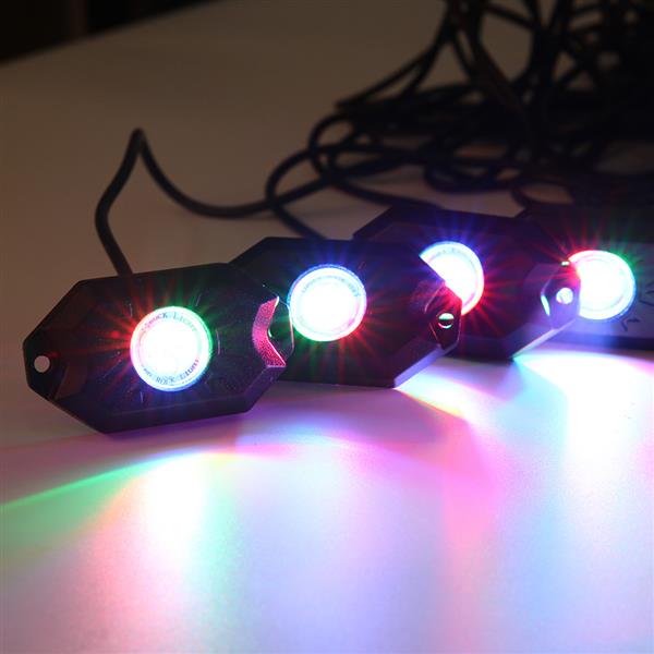 8pcs IP68 Waterproof Bluetooth RGB LED Rock Lights Black