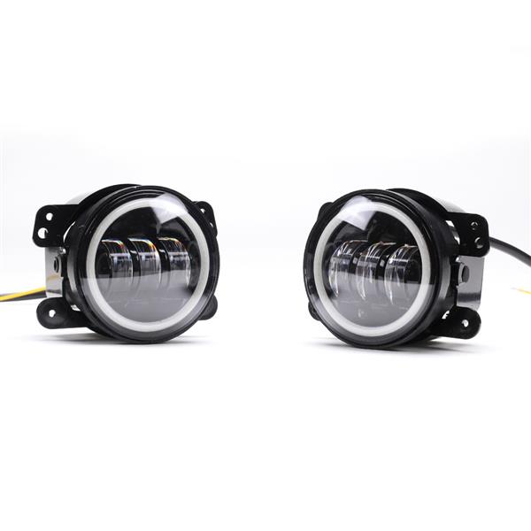 2pcs 4.0" 30W 6-LED 6500K White Light IP67 Die-cast Aluminum Day Light Fog Lamps for Jeep Black 