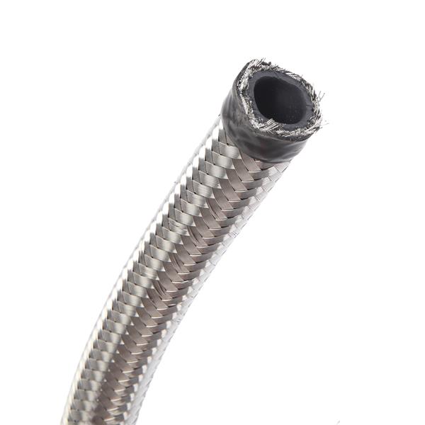 8AN 16-Foot Universal Stainless Steel Braided Fuel Hose Silver