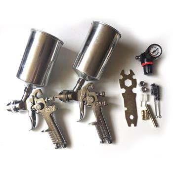 2pc HVLP Spray Gun Kit Silver