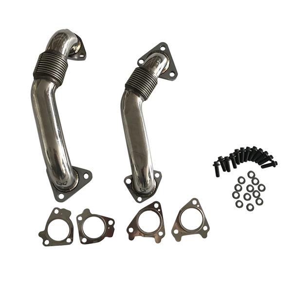 Exhaust Manifold Heavy Duty Up Pipes & Gasket Kit For 2001-2004 GMC Chevy Duramax Diesel 6.6L