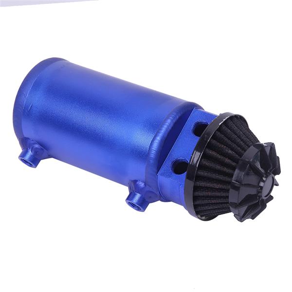 140mL Round Oil Catch Tank Double hole Oil Catch Tank with Air Filter Blue