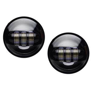 2pcs 4.5\\" 30W 6-LED 6500K White Light IP67 Die-cast Aluminum Fog Lamps for Harley Motorcycle Black