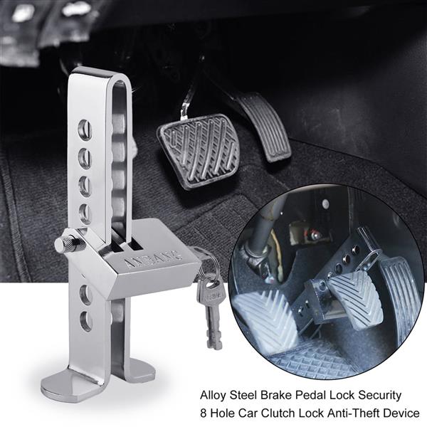 Solid Safety Lock Car Stainless Steel Brake Lock Silver & Red