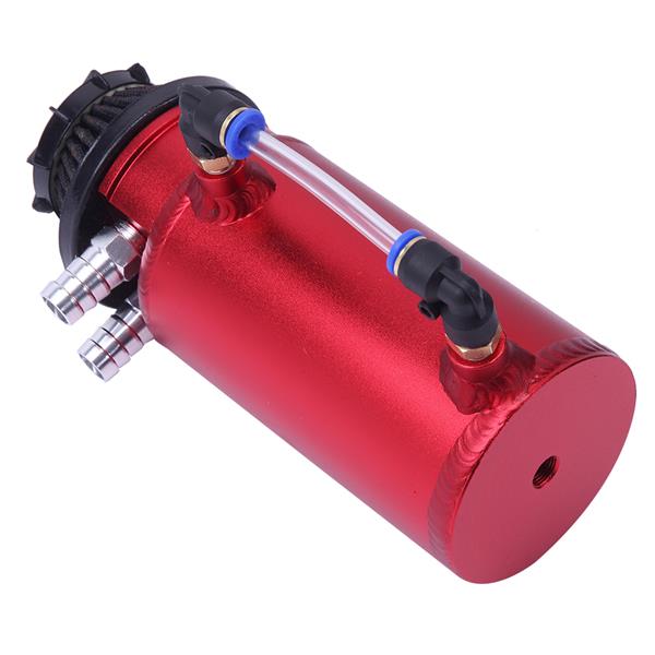 140mL Round Oil Catch Tank Double hole Oil Catch Tank with Air Filter Red