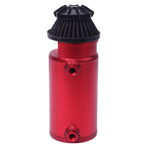 140mL Round Oil Catch Tank Double hole Oil Catch Tank with Air Filter Red