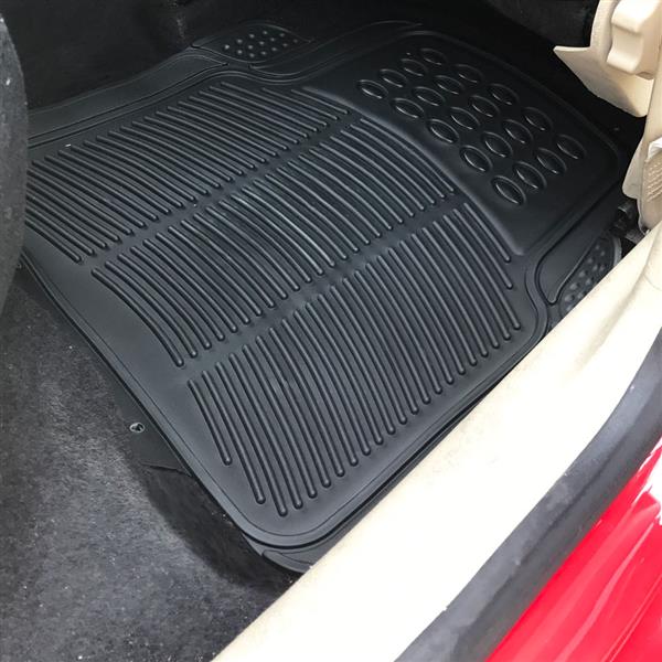 4pcs Replacement Anti-slip Rubber Car Floor Mats Black 