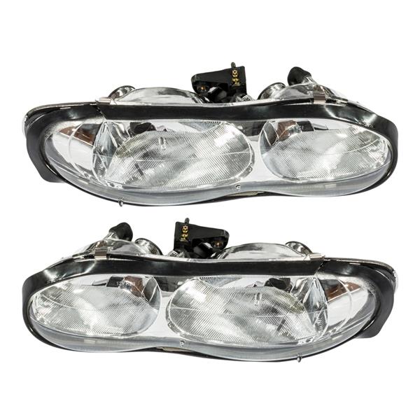 2pcs Front Left Right Car Headlights for Chevy Camaro 1998-2002 Chrome Housing & Clear Lens