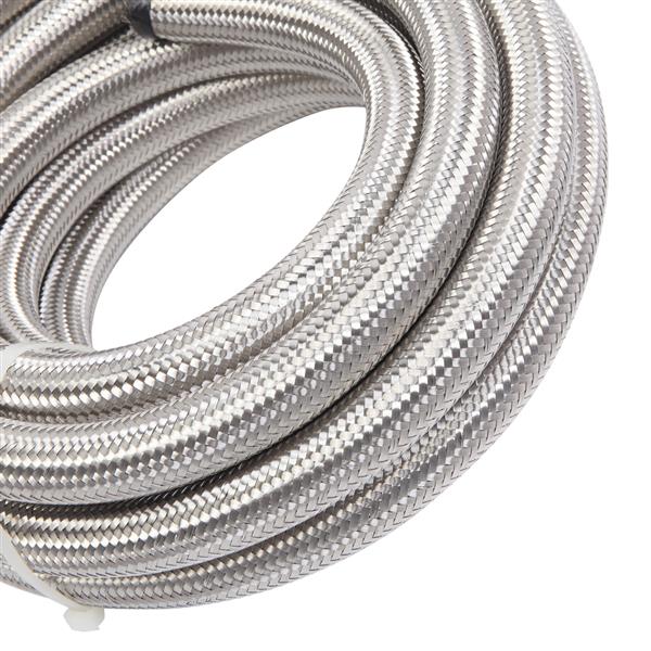 10AN 16-Foot Universal Stainless Steel Braided Fuel Hose Silver