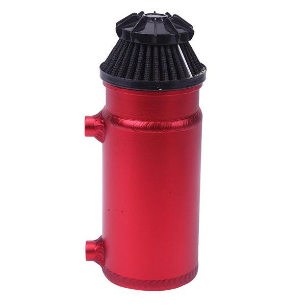 140mL Round Oil Catch Tank Double hole Oil Catch Tank with Air Filter Red