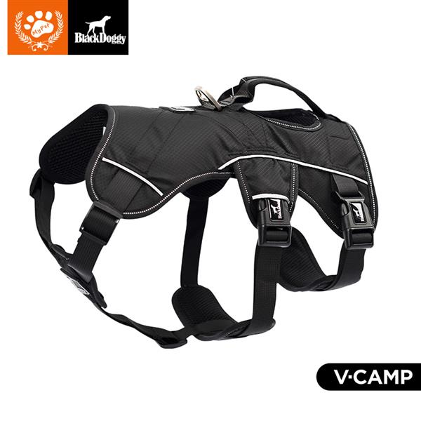 Professional Dog Harness Adjustable Pet Body Harness Vest Visible at Night Outdoor Training Harnesses Premium Quality Chest Straps No-Pull Effect-（black，size M）