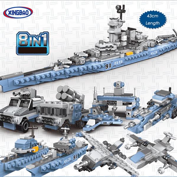 XINGBAO 13004 USS Missouri 8 in 1 Building Block with Original Box