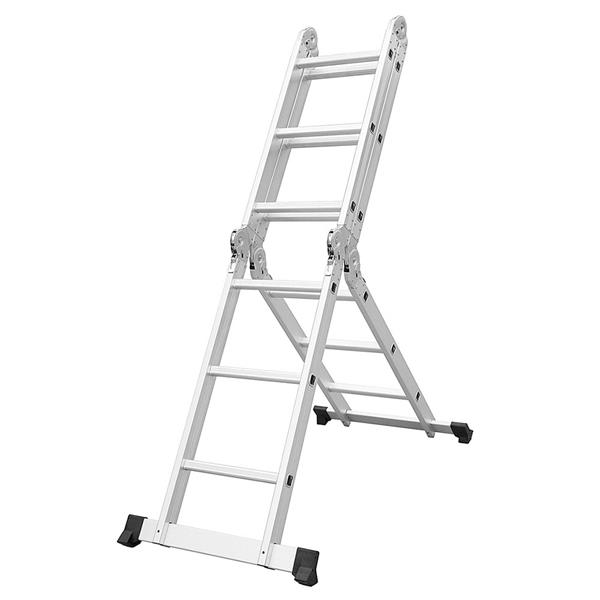 12.2 ft Folding Ladder Aluminum Multi Purpose Extension Ladders Building Supplie