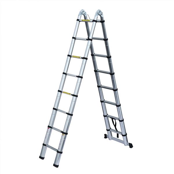 16.5FT Aluminum Multi-Purpose Extention Ladder Folding Telescopic A Frame Shape