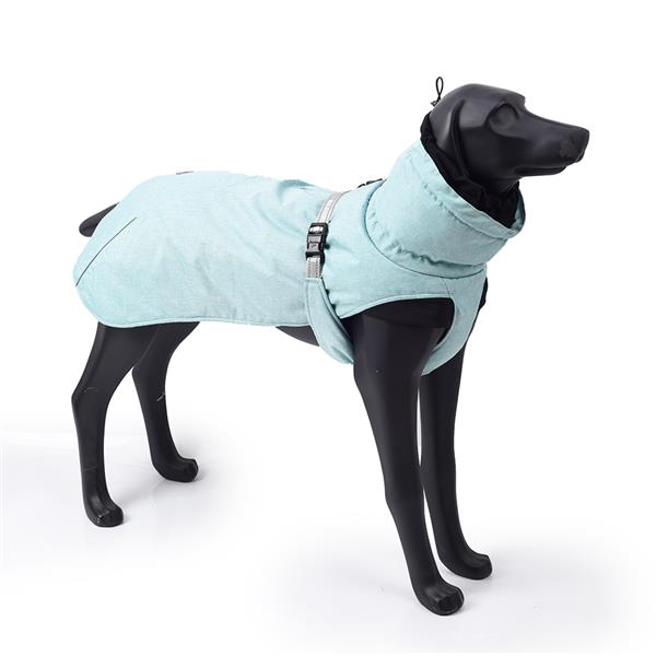 New Style Dog Winter Jacket with Waterproof Warm Polyester Filling Fabric-（blue ，size 2XL）