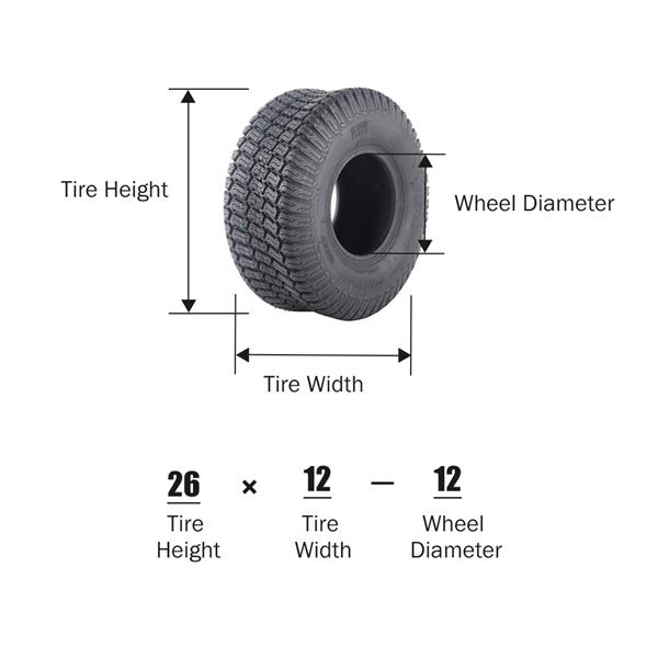 TWO (2) TIRES Tubeless 15x6.00-6 Turf Tires 4 Ply Lawn Mower Tractor