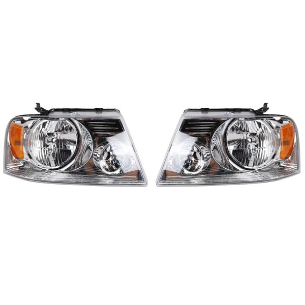 2pcs Front Left Right Headlights for Ford F-150 2004-2008/Lincoln Mark LT 2006-2008 Models Only