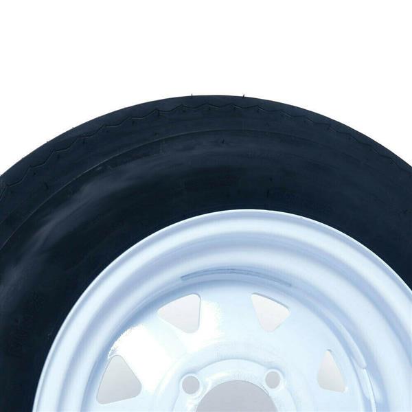 One * Trailer Tire & Rims 5.30-12 530-12 5.30 X 12 12" 4 Lug Wheel White Spoke