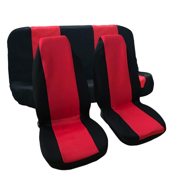 4pcs General Seasons One-piece 5 Seats Car Seat Covers Set Red & Black 