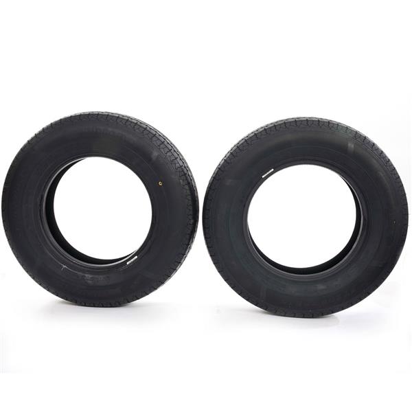 2pcs STR II ST205-75R-15-8 Spare Replacement Rubber Tires Black