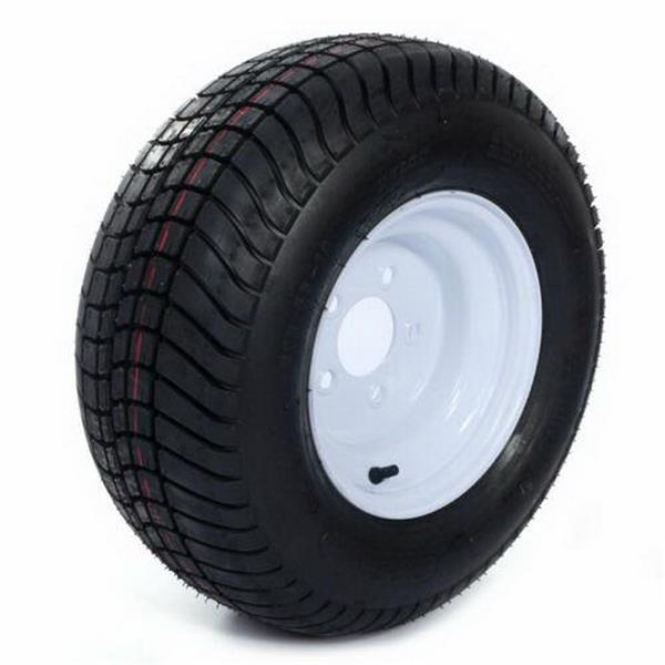 Pair Trailer Tire & Rims 205/65-10 1105 Lbs Black Rubber Tubeless